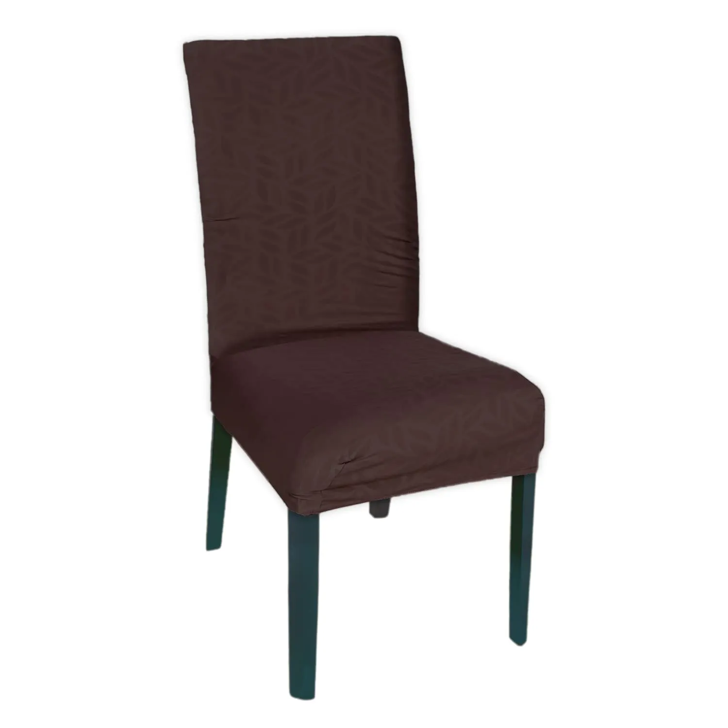 Heart Home Leaf Printed Elastic Stretchable Polyster Chair Cover for Home, Office, Hotels, Wedding Banquet (Brown)-50HH0999